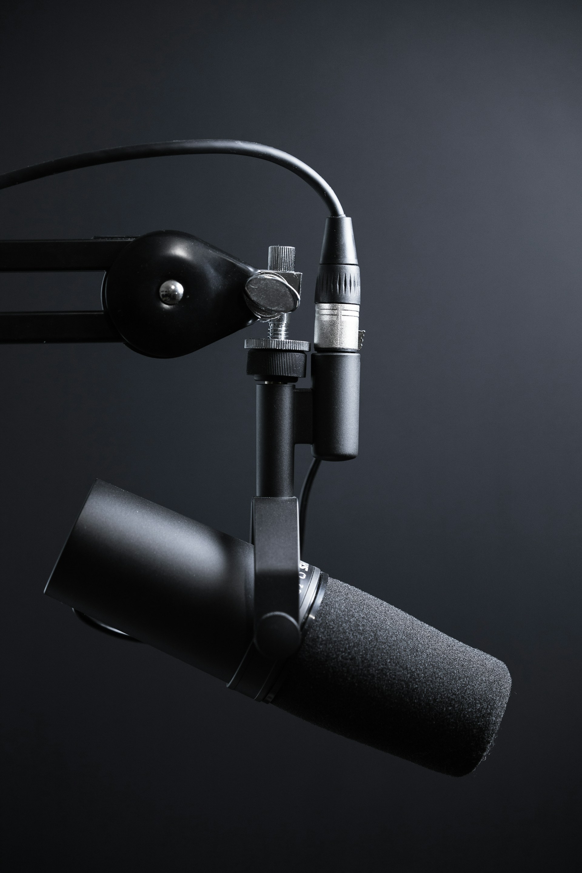 Acoustic foam and a curtain in a studio corner
